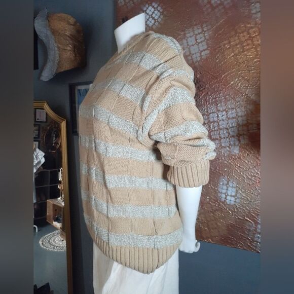 Zara Cotton Blend Oversized Striped Sweater - Picture 4 of 12